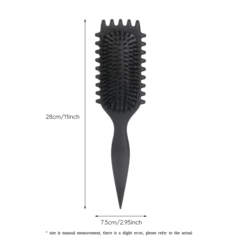 stijl krulkam Eco-vriendelijke mosterd tarwepaal varkenshaar Grote golf haarkam airbag haarkam