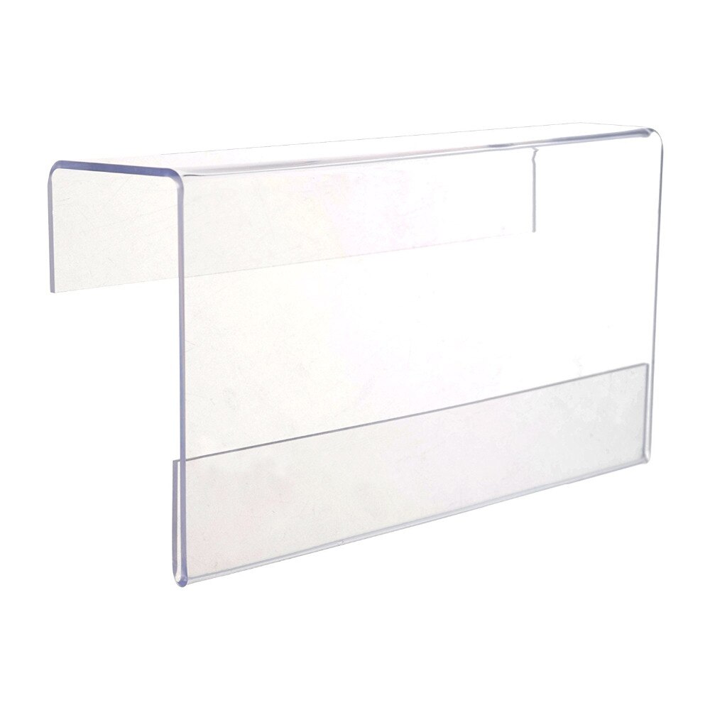Soporte de placa de nombre para pantalla de oficina, acrílico, Color transparente, 9x18cm