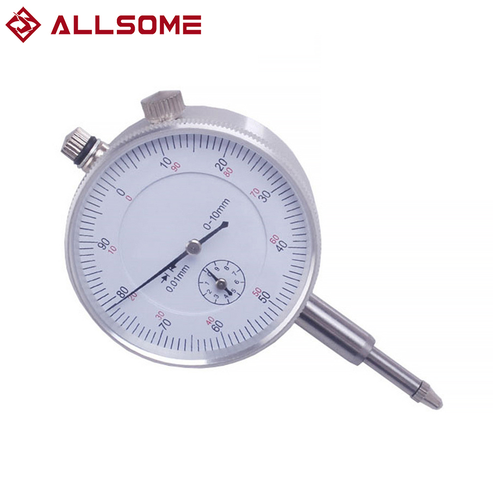Allsome Precision 0.01mm Dial Indicator Gauge 0-10mm Meter Precise Indicator Gauge Mesure Instrument Tool dial gauge HT1605