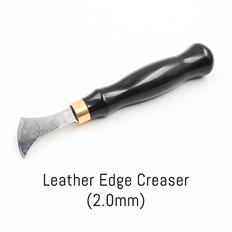 Leather Press Edge Roller Handicraft Wooden Handle Leather Press Edge Creaser Edger Metal Plates Tools Leathercraft Accessories (S