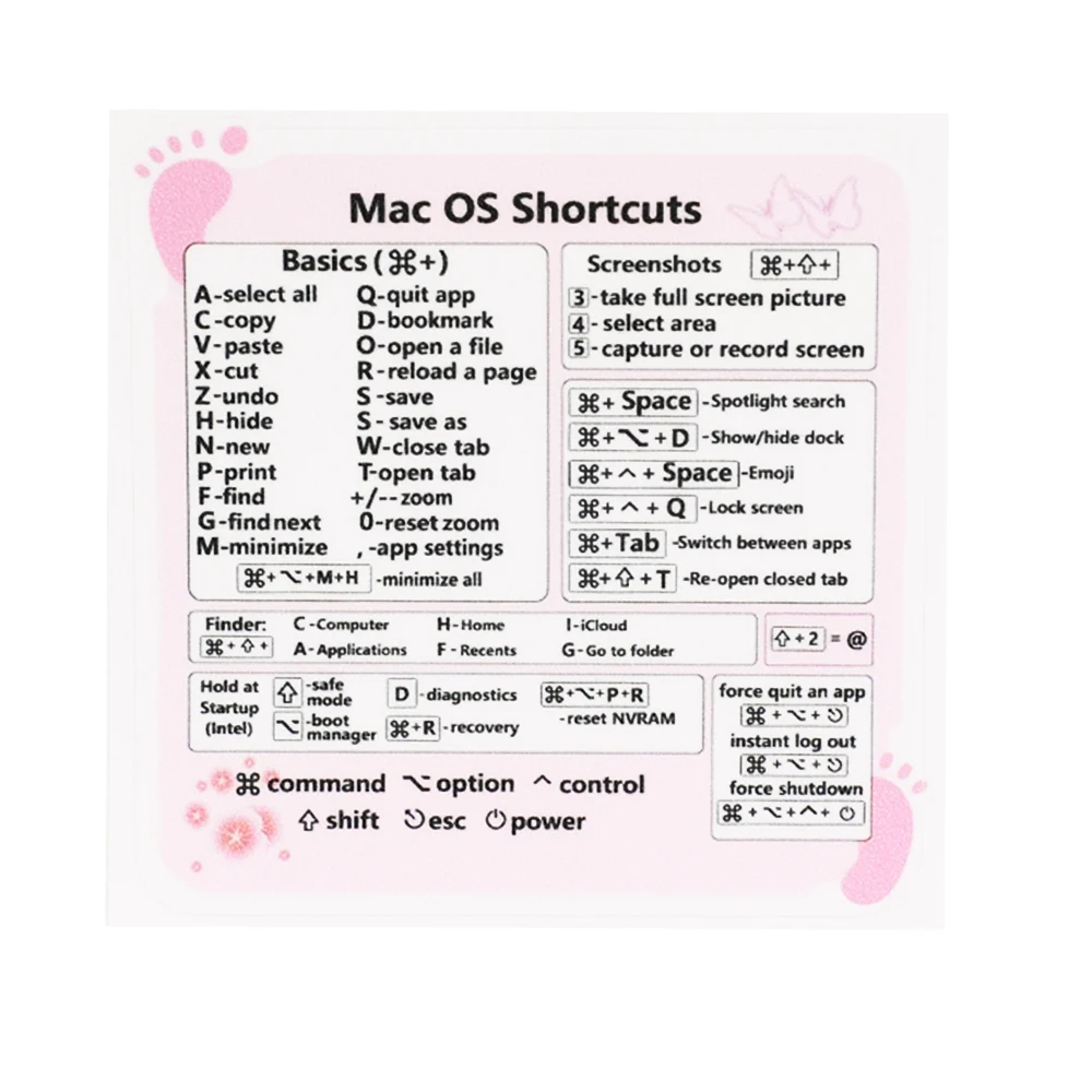 15 Styles Computer Keyboard Shortcut Reference Sticker Adhesive for Laptop Macbook Desk PS Word Excel Clear Shortcut Key Sticker: Brown