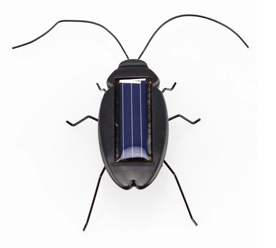 Top 6 Benen Zwarte Kinderen Insect Bug Onderwijs Fun Gadget Speelgoed Solar Power Energy Kakkerlak