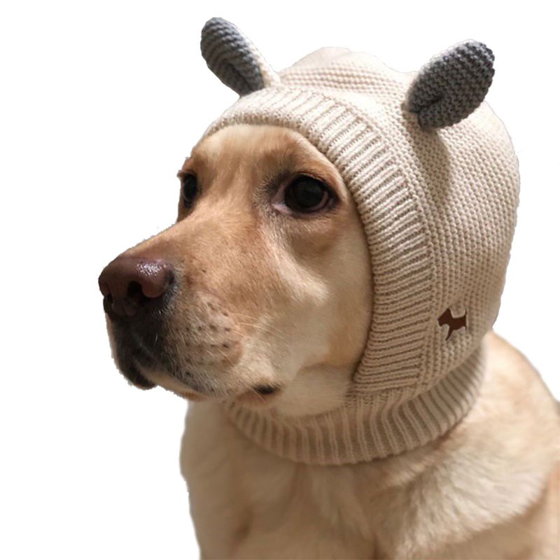 Sjovt kæledyr hat hund kostume ennly hals øre varmere snood strikket fleece hovedbeklædning