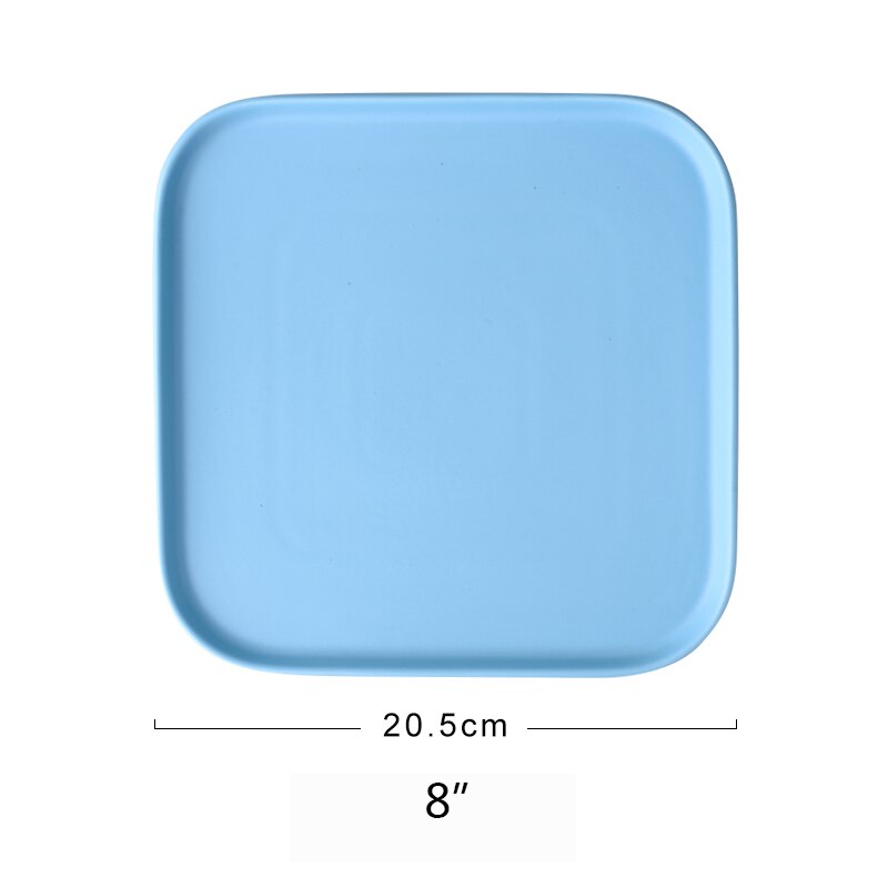 （8 Inch）Ceramic Sushi dish Square Steak Tray Nordic cutlery Baking Tray Plates For Food Fruit Salad Pasta: M
