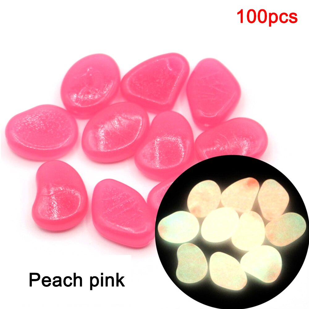 100 stuks glow in the dark tuinkiezels, lichtgevende stenen, stenen voor looppaden, tuinpaden, patio's, gazons, tuindecoratie, lichtgevende stenen: Roze