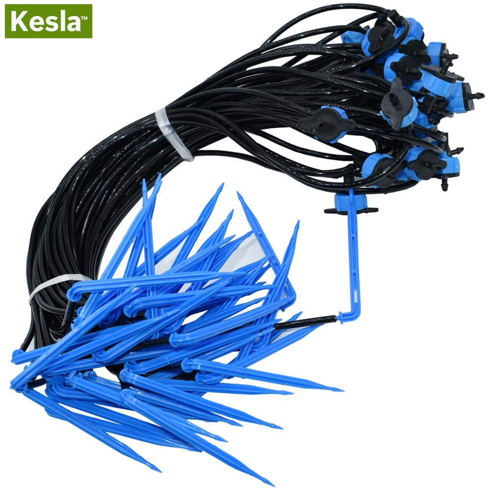 50pcs 2-ways 8L Drip Irrigation Emitters Kits Micro Irrigation System Drip Arrow Dripper Watering Kits w/ Compensation Emitters