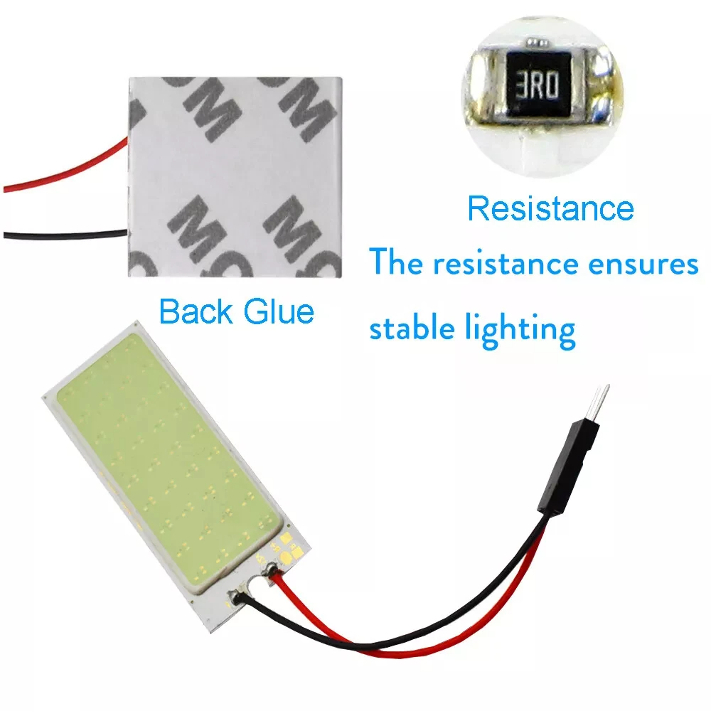 Cob panellampe med modstand 16/24/36/48 led'er dekorative billamper lamper hvidt tag fede blå biler isbil 12v til byggesæt