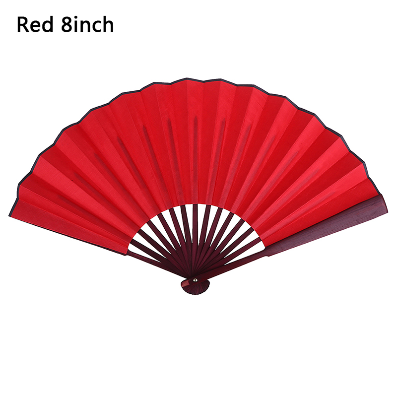 Éventail chinois pliable en bambou de couleur unie, 1 pièce, fournitures de fête à domicile pour hommes/femmes: RDS
