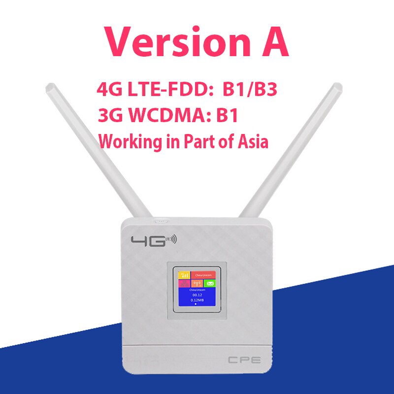4G Lte Wifi Router Met Sim Card Slot CAT4 150Mbps Draadloze Cpe Fdd/Tdd Unlock Modem Externe antennes Wan/Lan RJ45: Verion A