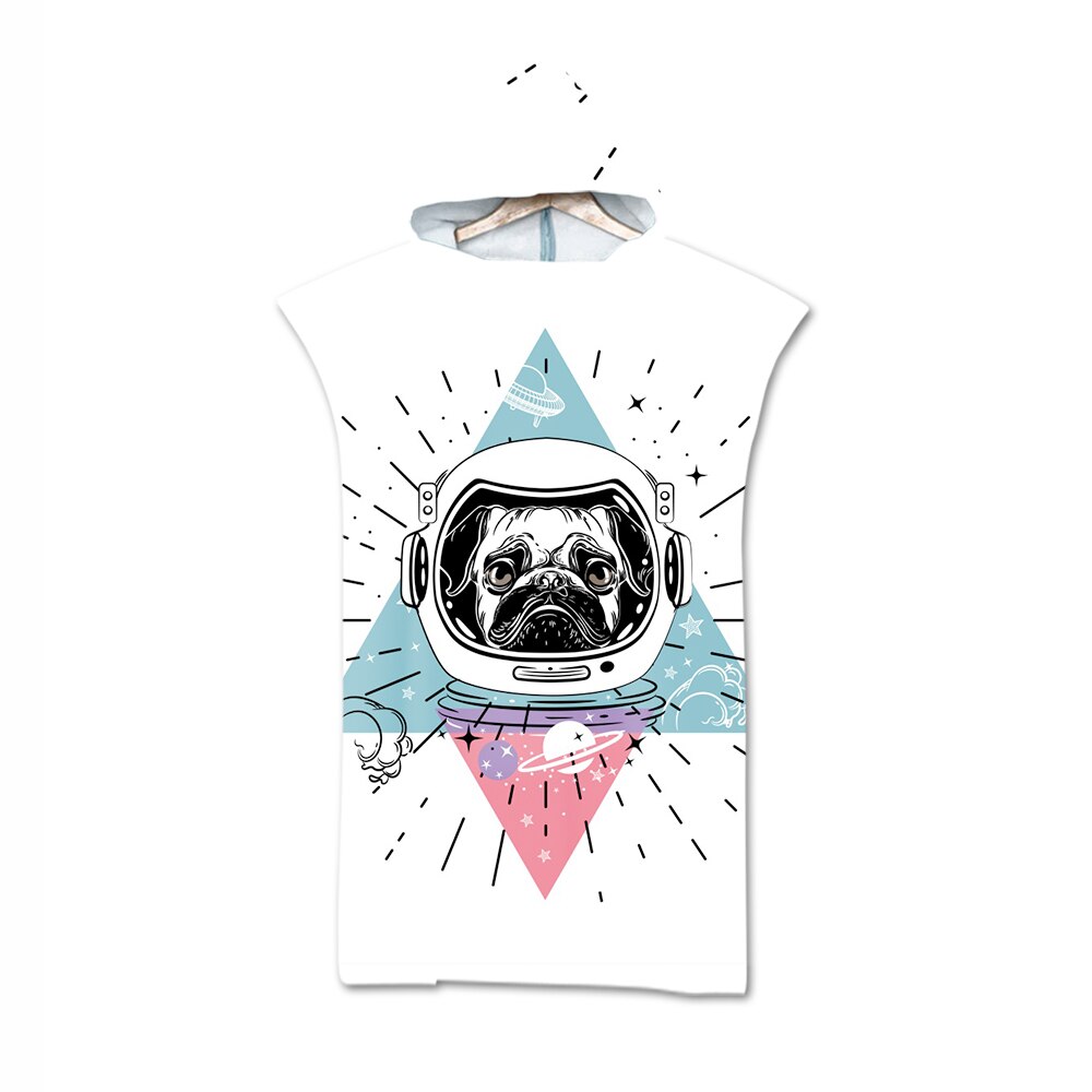 Microfiber Wetsuit Changing Robe Poncho With Hood Cute Animal Printed Quick Drying Beach Hooded Towel For Swim Surf Bathrobe