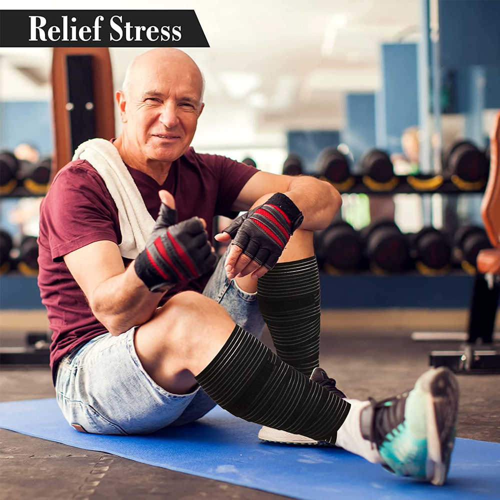 Sport elastische compressie kniebandages Fitness onder drukbanden voor gym Gewichtheffen Squats Beencompressietraining Wraps