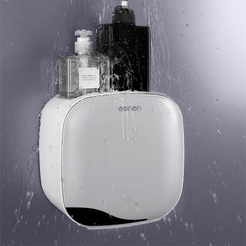 Toilet Paper Holder Waterproof Wall Mount Shelf Tissue Box Toilet Paper Tray Roll Paper Tube Bathroom Storage Box Organizer