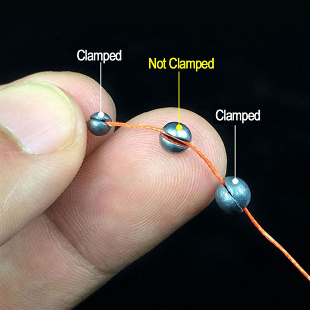 100Pcs G4-7B Carp Fishing Solid Oval Split Shot Lead Explosion Sinker Fishing Lure weight Auxiliary Fishing Tackle