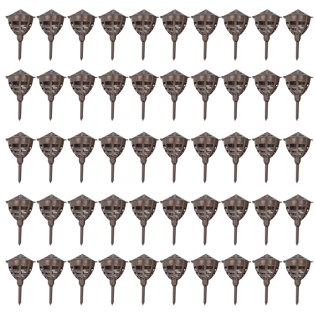 50Pcs Plastic Planting Fertilizer Baskets Bonsai Tool Fertilization With Cover Grow Box Propagation For Garden - Coffee L M S: S