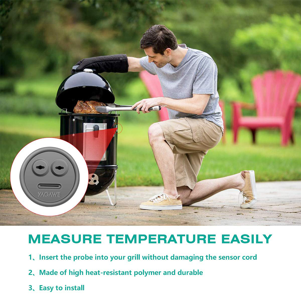 6-Pack Probe Grommet for Grill, Compatible with Weber 85037 Smokey Mountain Cookers, and Other Grills DIY Sensor Ports