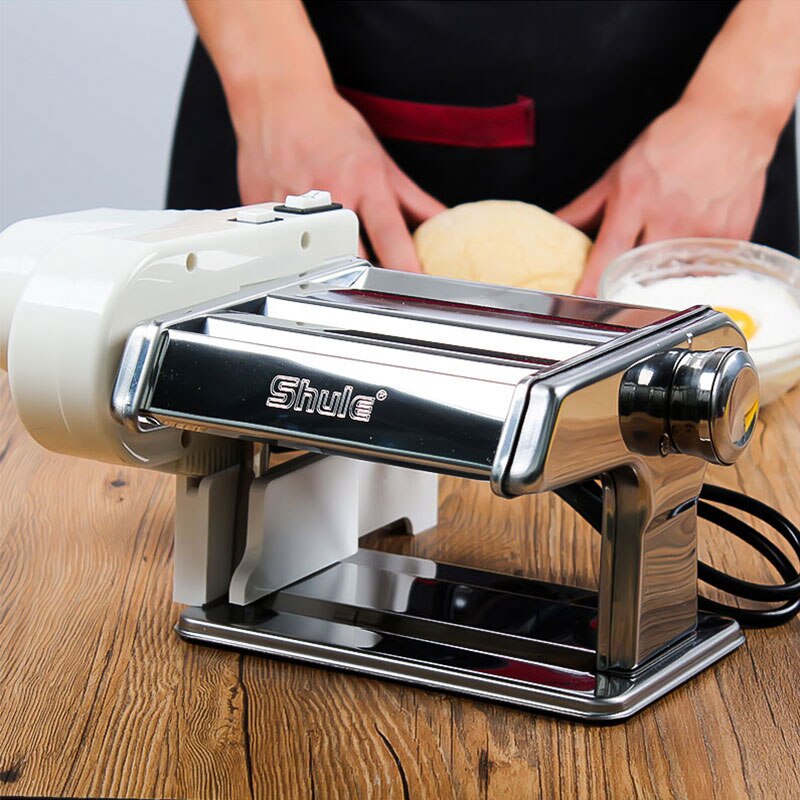 Presning mel maskine hjem elektrisk nudler automatisk pasta maskine rustfrit stål nudler skære dumpling skin maskine