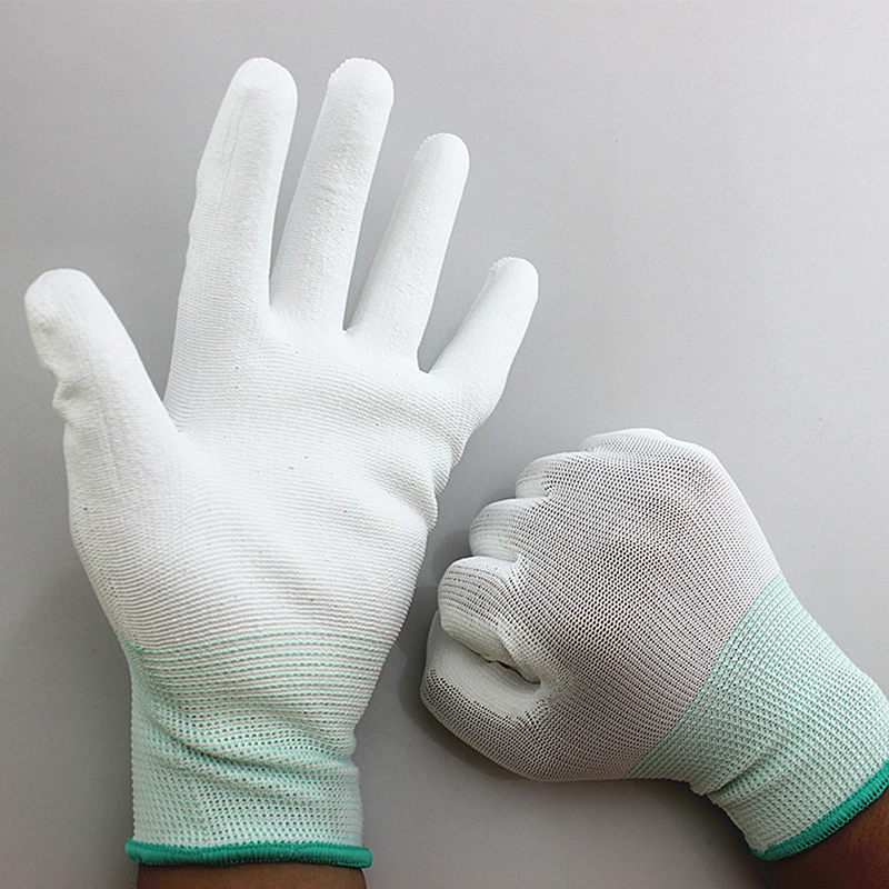 1 Paar antistatische Handschuhe, antistatisch, ESD, elektronisch, funktionsfähig, PU-beschichtet, Handflächenfinger, PC, rutschfest, zum Schutz