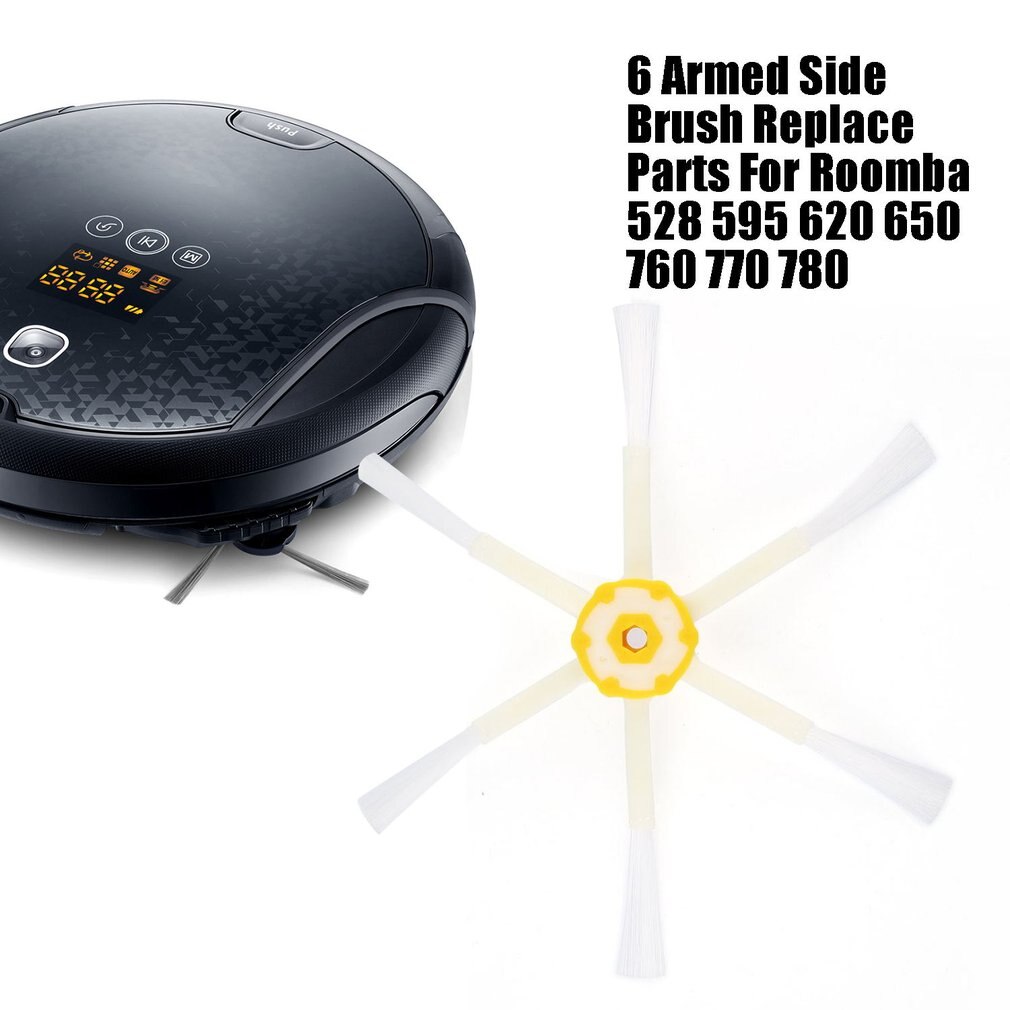 6 Armed Side Brush Sweeping Robot Vacuum Cleaner Accessories Replace Parts For Roomba 528 595 620 650 760 770 780 790