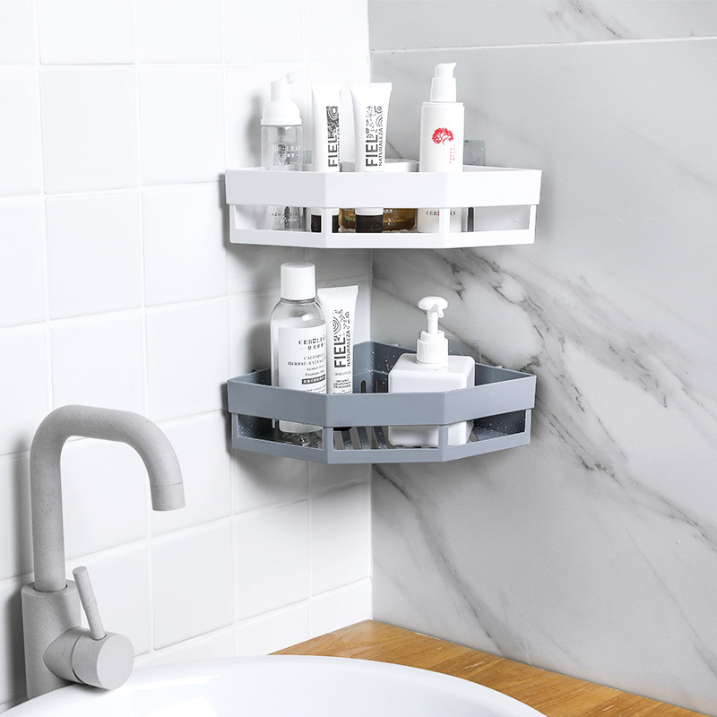 Bad Regal Klebstoff Lagerung Rack Ecke Halter Dusche Gel Shampoo Korb Küche Bad Regal Ecke
