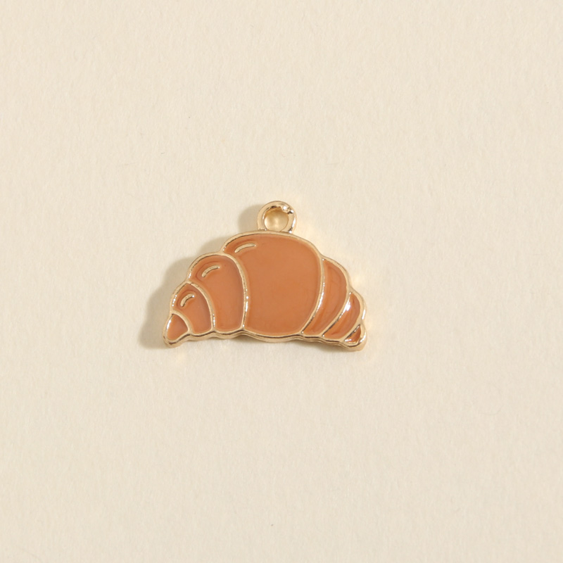 10 pièces couleur or dessin animé émail Croissant breloques petit déjeuner pendentif idéal pour colliers bricolage fabrication de bijoux faits à la main trouver des fournitures