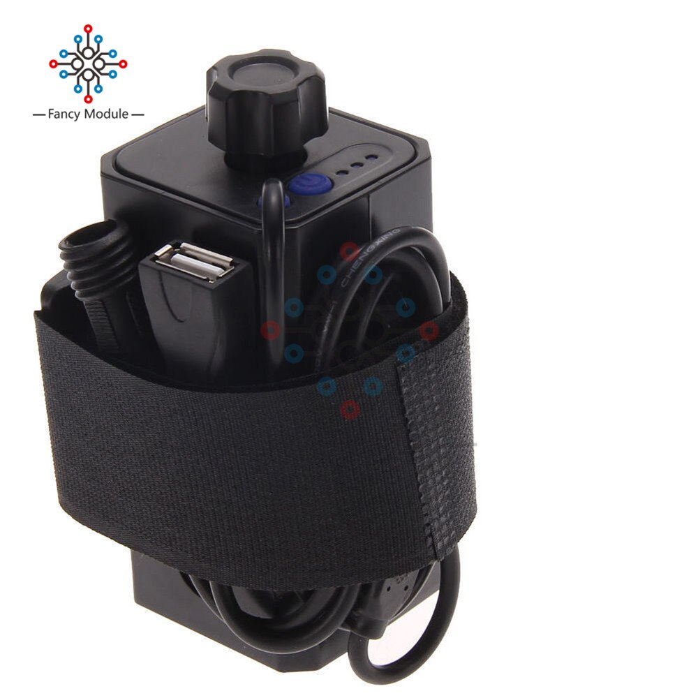 4x18650 pour vélo lumière indicateur LED Lithium batterie boîtier phare cyclisme sécurité étanche batterie Pack chargeur boîte: Black