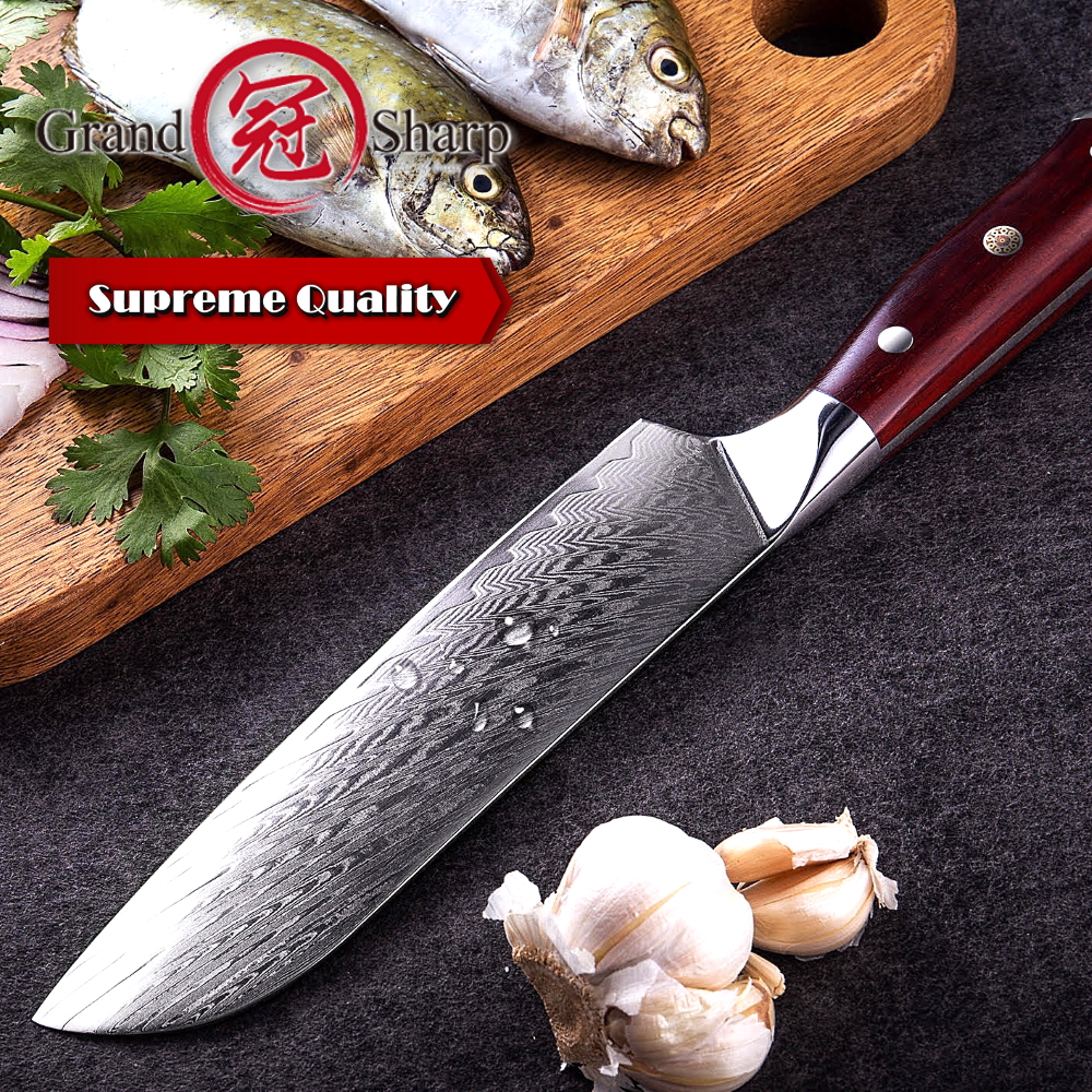 Santoku Knife 6.9" Japanese Kitchen Knife vg10 Japanese Damascus Steel Home Improvement Cutlery Chef Knives Cutting Slicing Tool