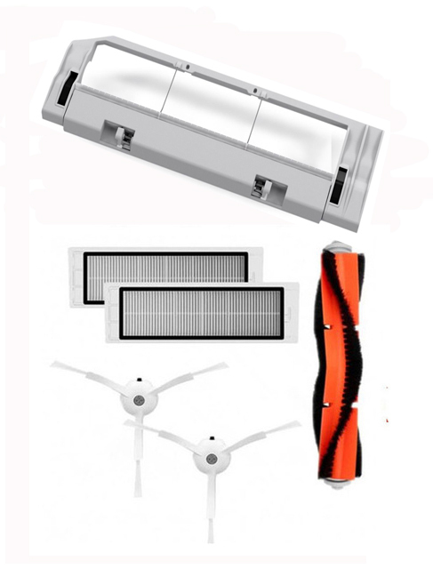 Para Xiaomi Mi Robot aspirador 1a generación/2/1S, SDJQR01RR SDJQR02RR SDJQR03RR Roborock E4 E5 S4 Max filtro de Cepillo Lateral principal: Morado