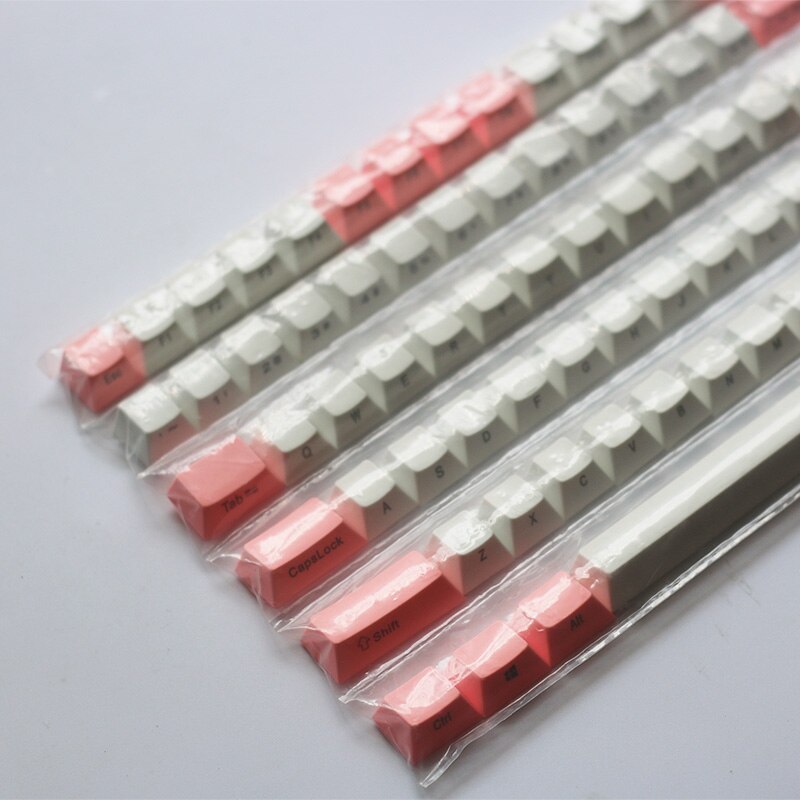 Keycaps PBT 135 toetsen Transparante brief kant gegraveerd aangepaste Keycaps voor ANSI & ISO Layout Gateron Kailh Cherry MX schakelaars mechanische toetsenborden (Cherry-profiel