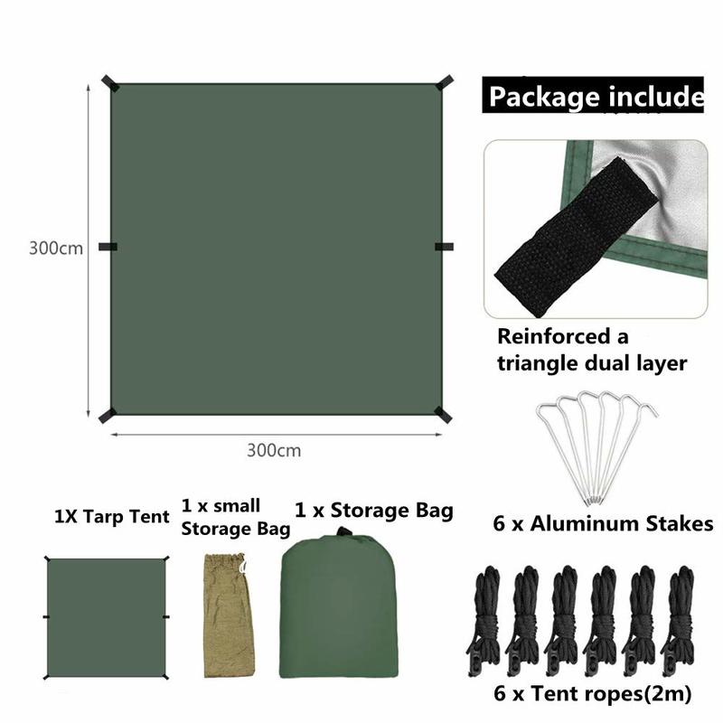 Lona para hamaca de acampada, impermeable, a prueba de viento, refugio ligero de lluvia Lona de tienda perfecta para mochileros, senderismo y viajes
