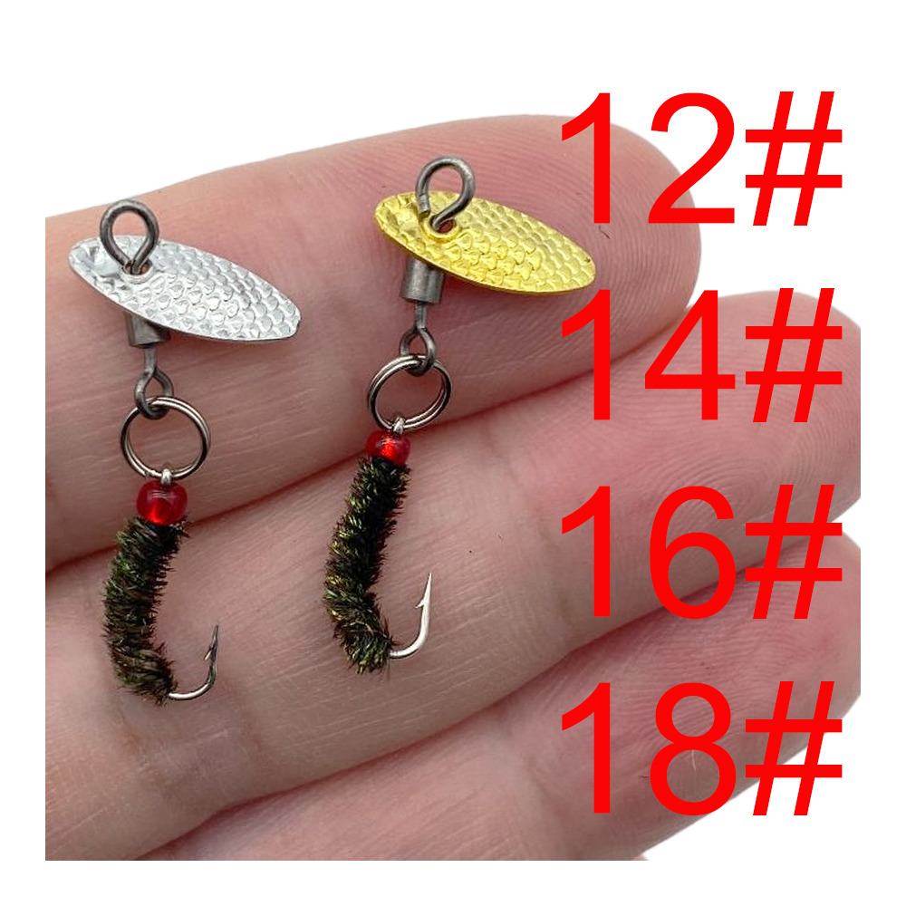 12#14#16#18#  fiskeagn fluefiske lokke fiskeskje ørret lokke enkelt krok svingbar skje lokke