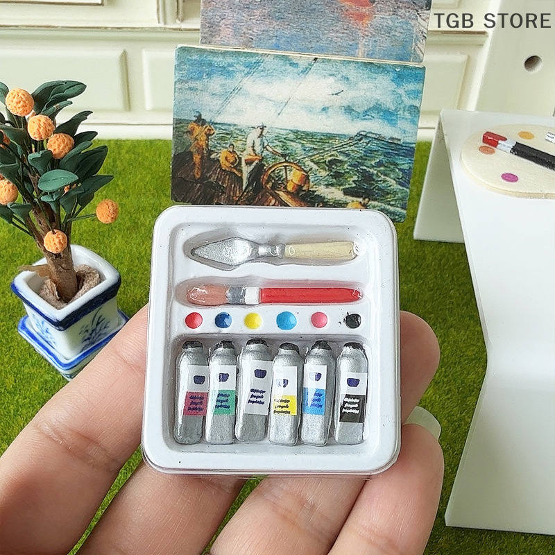 Miniaturowy piórnik akwarelowy, realistyczny projekt, mini piórnik, zabawki robić udawania, DIY, symulowany Model sceny robić zabawy.