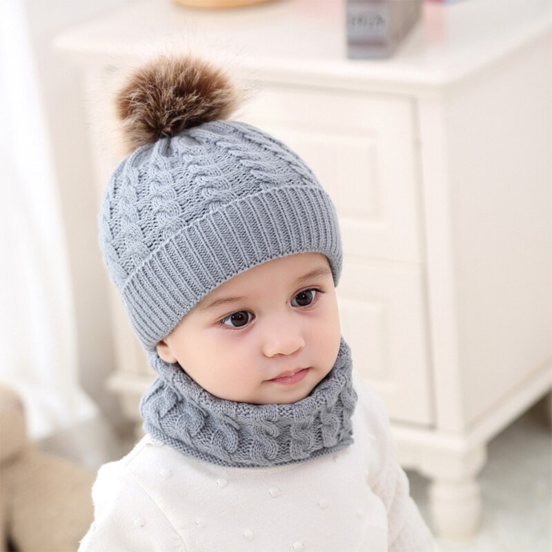Gorro de punto para bebé, gorro cálido para la oreja, bufanda para bebé de 0 a 36 meses, gorro de invierno y pañoleta