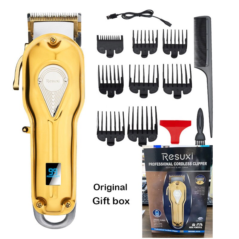LCD Display Metal Mower Hair Clipper Trimmer For Men Trimer Beard Trimer Hair Trimmer Hair Clippers Barber Shop Use: Gold