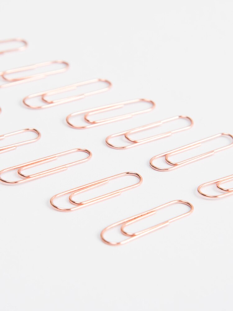 Trombone en métal fournitures de bureau mignonnes papeterie en or Rose trombones en or Rose fournitures de bureau en or Rose fournitures de bureau