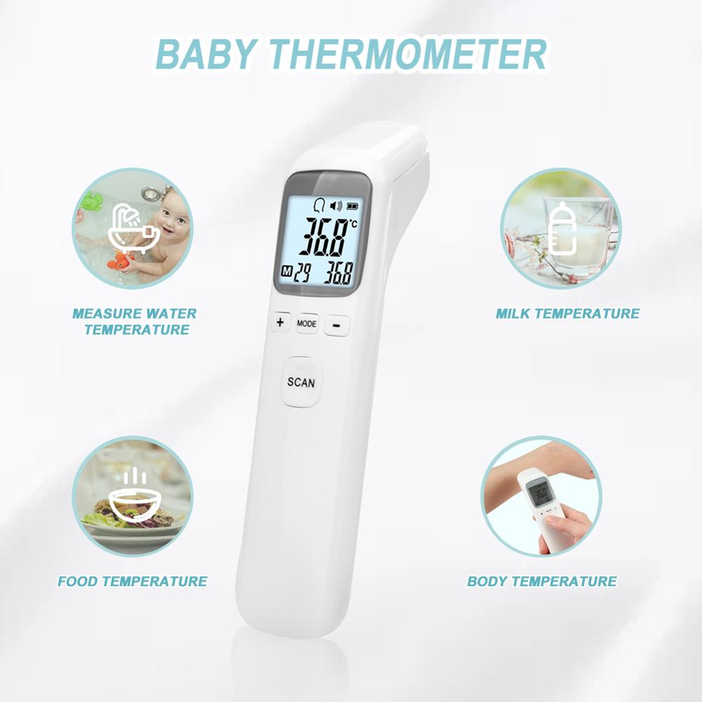 Display Digitale Thermometer Gun Volwassenen Baby Lcd Lcd 3 Kleuren Voorhoofd Thermometer Voorhoofd Non Contact Infrarood Baby Thermometer