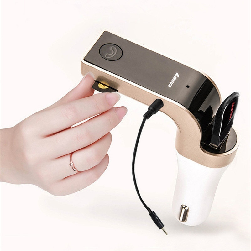 4-in-1 Handsfree Draadloze Bluetooth Fm-zender G7 + AUX Modulator Carkit MP3 Speler muziek SD USB LCD Auto Accessoires