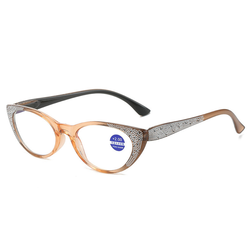 Nuevas gafas de lectura Vintage con forma de ojo de gato y diamantes para mujer, gafas para presbicia antiluz azul, dioptrías + 1,0 a + 4,0