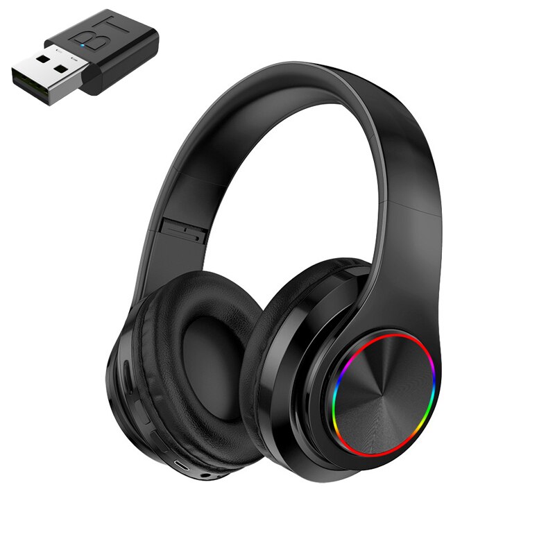 Bluetooth Tv Headset, Hifi Bluetooth Hoofdtelefoon Diepe Bas Draadloze Tv Hoofdtelefoon Met Zender Stick Voor Tv Computer Telefoon: Black