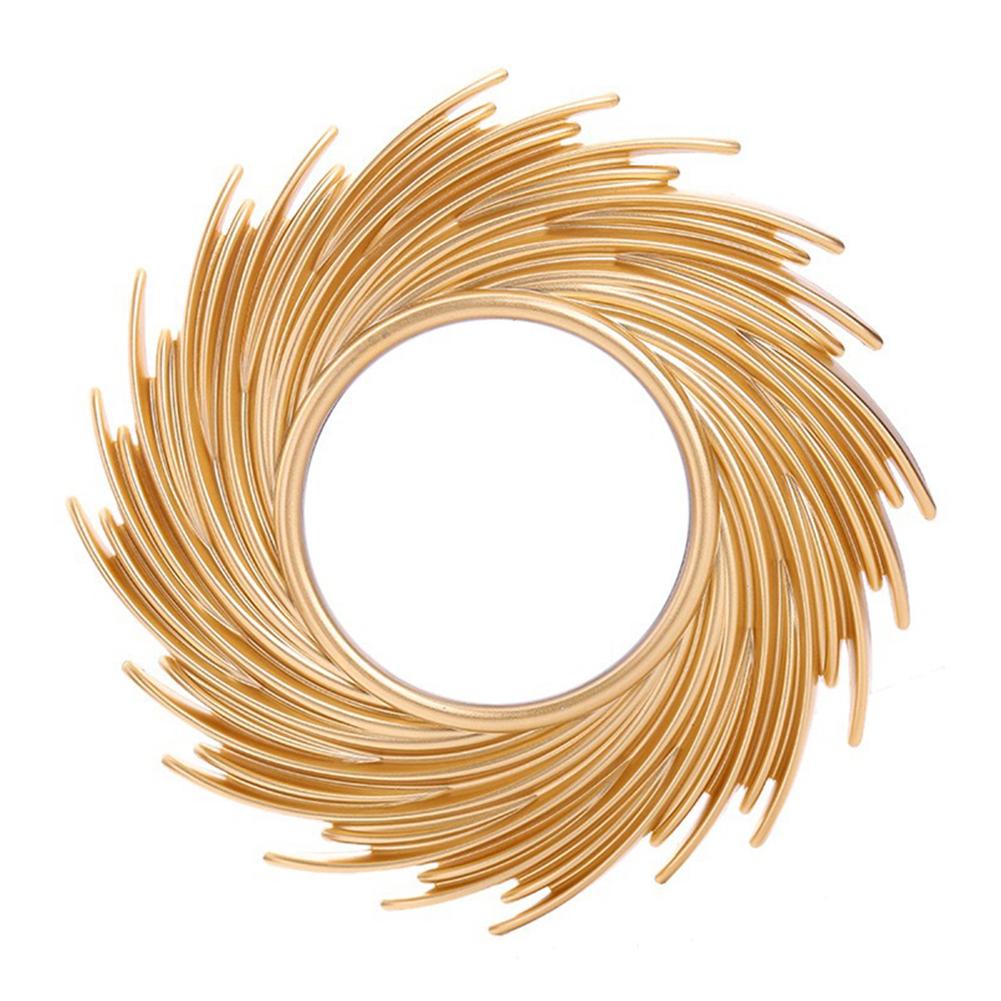 Rotan Spiegel Innovatieve Art Decoratie Ronde Make-Up Spiegel Dressing Badkamer Nordic Primaire Kleur Rieten Muur Opknoping Spiegel