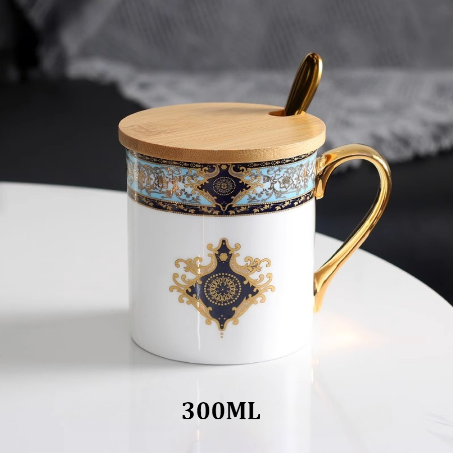 impostato di tazze da caffè e piattini per tazze da caffè in porcellana di lusso in stile britannico Piatto in ceramica barocca impostato di tazze da tè pomeridiano retrò Miglior regalo: Rosso