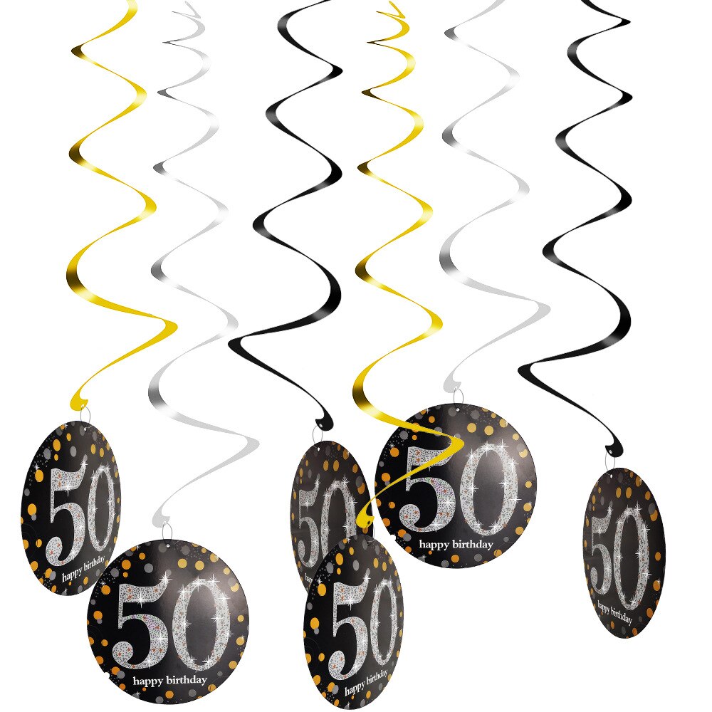 Zwillinge Party Glücklich Geburtstag Dekoration 18 21 30 40 50 60 70 Jahre Hängen Wirbelt Spirale Ornament Erwachsene Jubiläum Party liefert: Entwurf-05