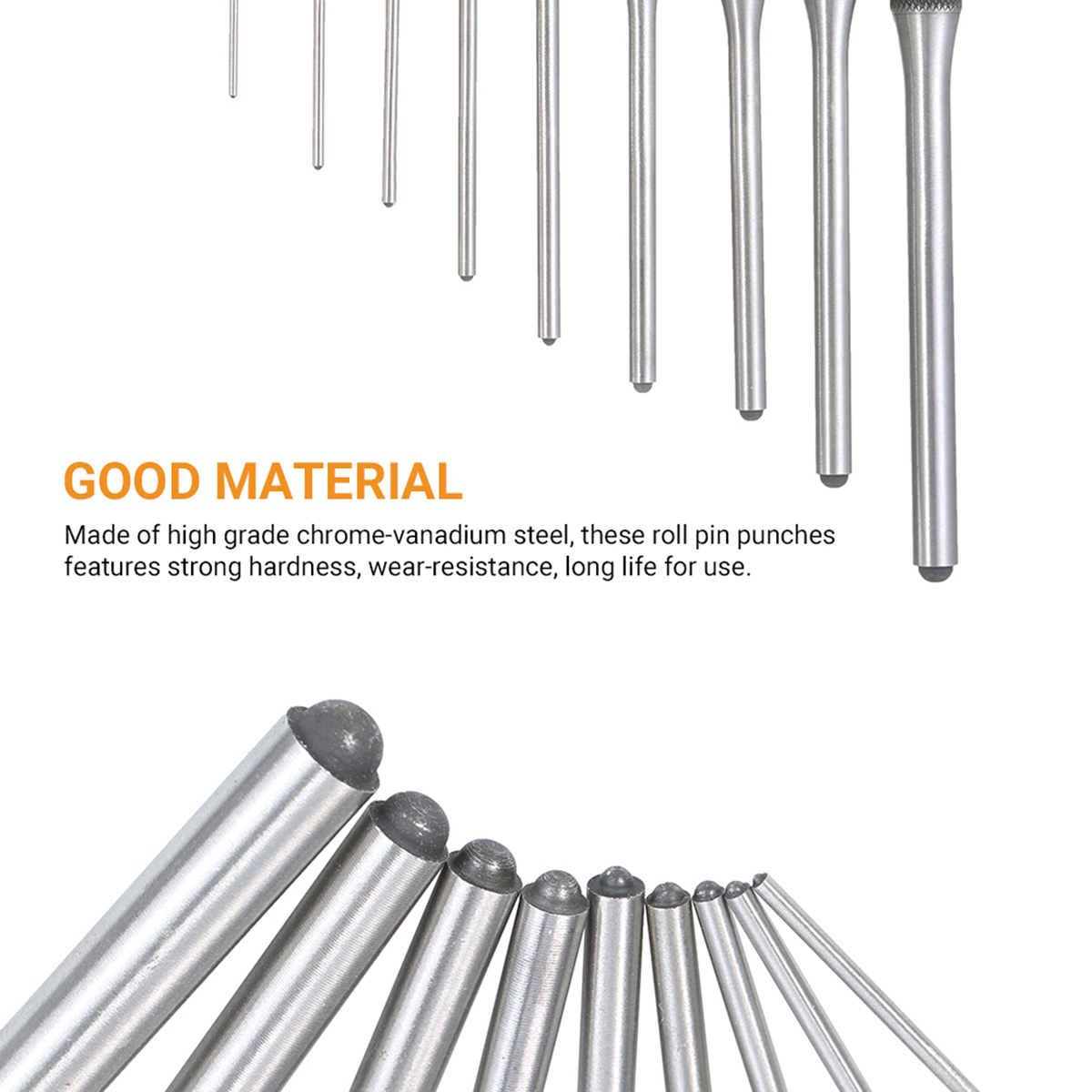 9 Pieces Roll Pin Punch Set Steel Punches Hand Pin Removing Tool with Carrying Case for Jewelers Watchmakers Carpenters