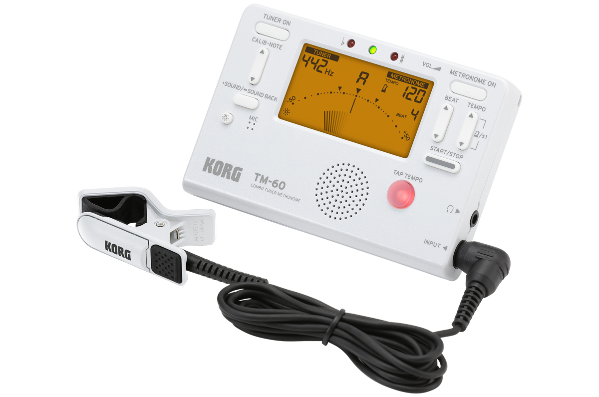 Korg TM60 Metronome Tuner with Clip on Mic can be used for wind, Guitar, Ukulele, and Piano keyboard instruments