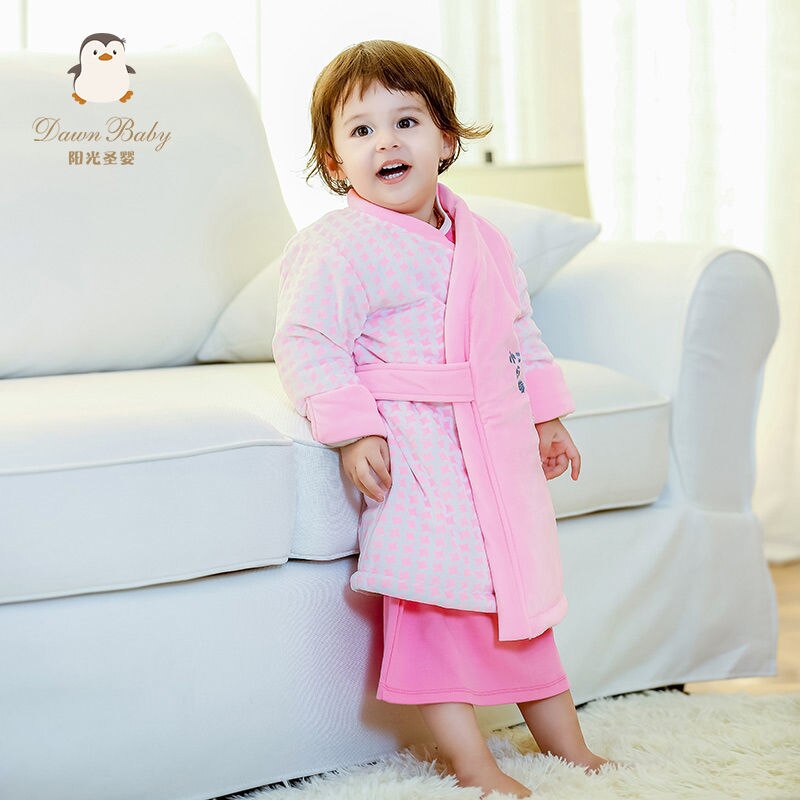 Kinderen Nachtjapon Baby Lange Mouwen Pyjama Herfst Winter Zacht En Dik Een Stuk Home Service Baby Bodysuit nachtkleding Slaap