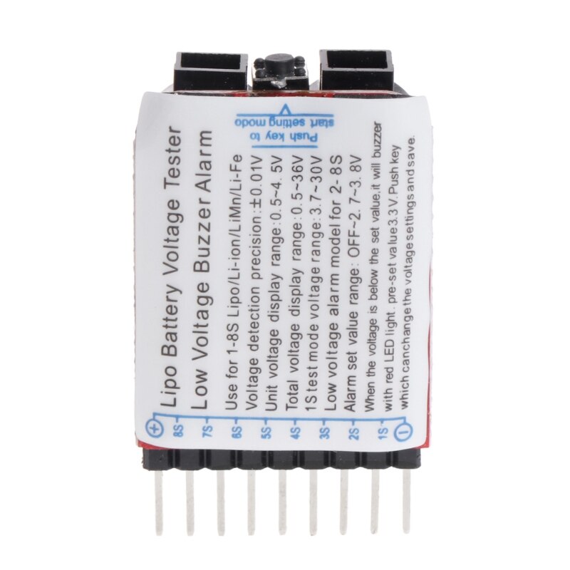 1-8s lipo / li-ion / fe rc båtbatteri 2 i 1 tester ledet lavspennings sommer alarm whosale &
