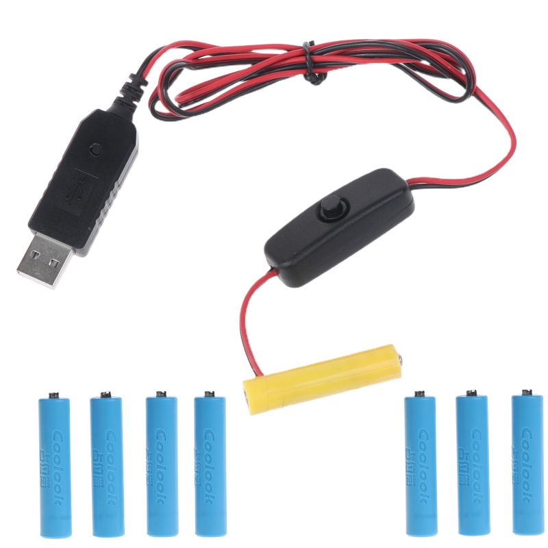 4 aaa dummy batterij adapter usb voeding schakelaar kabel vervangen 4 aaa batterijen voor afstandsbedieningen camera speelgoed led strip: Roze