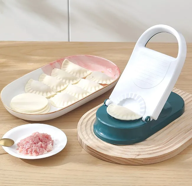2 In1 Dumpling Maker Mold Machine Kitchen Dumpling Making Tool Dough Skin Artifact Pressing Molder Wrapper Presser Gadgets Bake: Clear