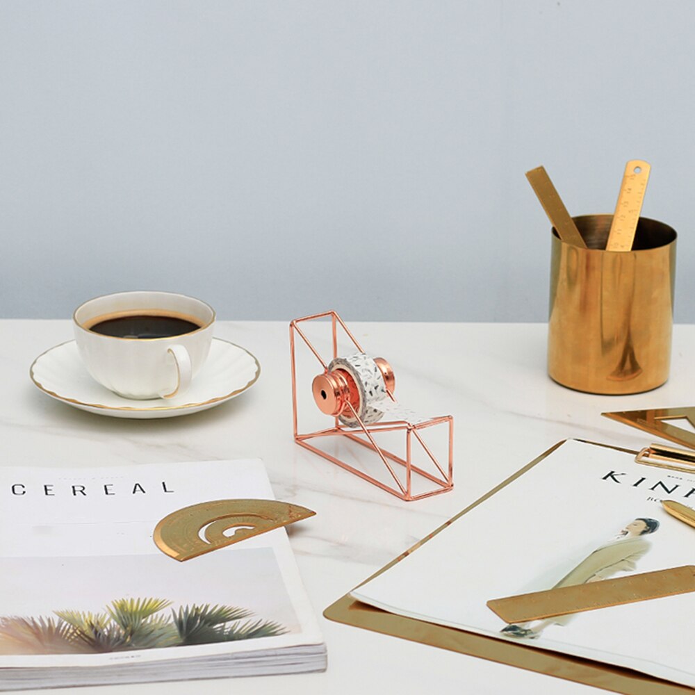 Good rose gold Tape Cutter Washi Tape Storage Organizer Cutter Stationery Office Tape Dispenser Office Supplies