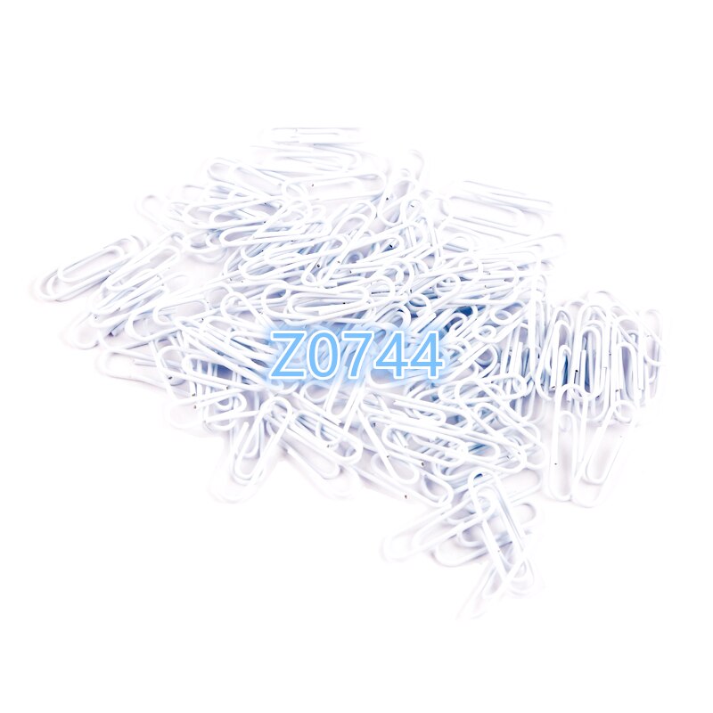 300 stuks kleurrijke paperclips met z-label, witte paperclips, snoepkleurige paperclips