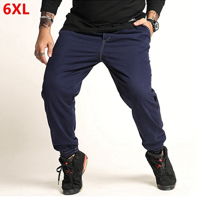 Pantalones grandes de primavera para hombre, pantalones de talla grande para hombre, pantalones de chándal de gran tamaño con cintura elástica informal 6XL 5XL 4XL 3XL